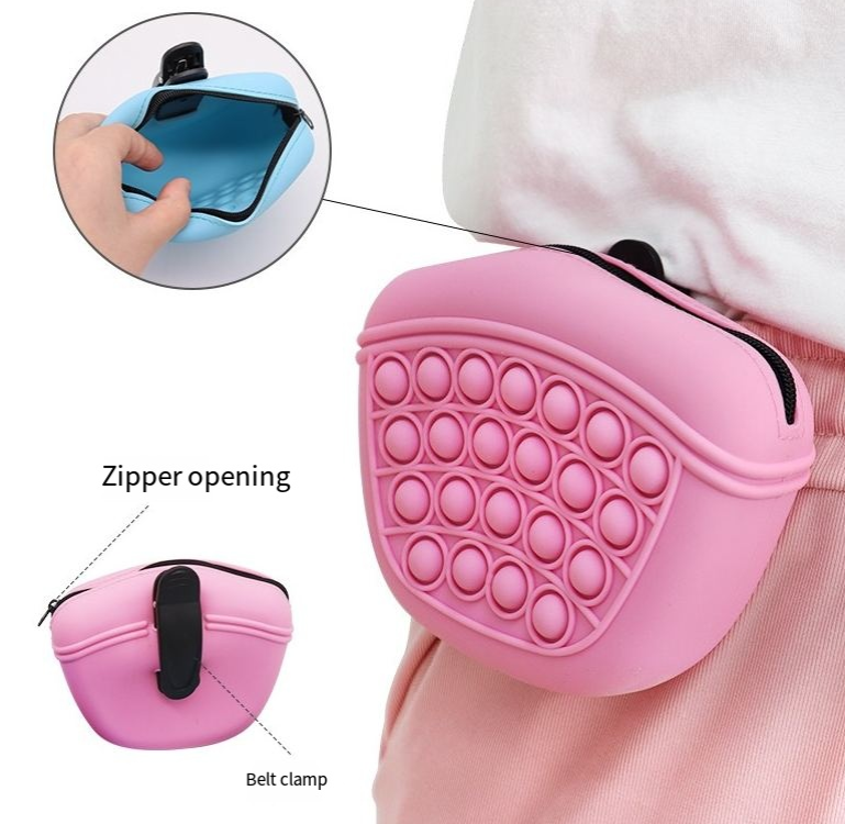 Silicone Treat Bag with Bubble Pop Fidget - Pink