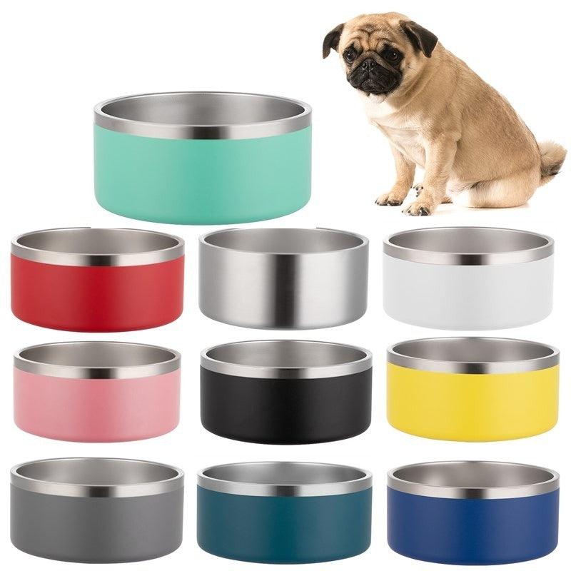 Double-layer Vacuum Stainless Steel Pet Bowl - M - 42oz - New Colour Range