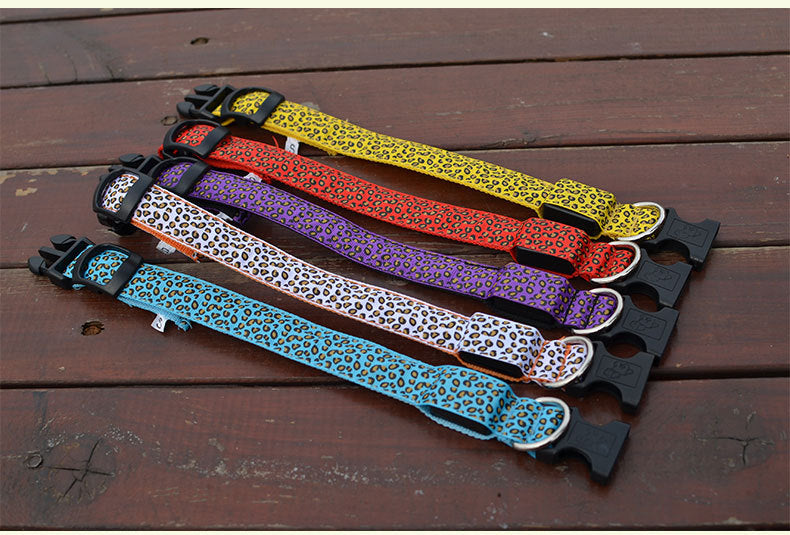 Leopard Print Rechargeable LED Dog Collar