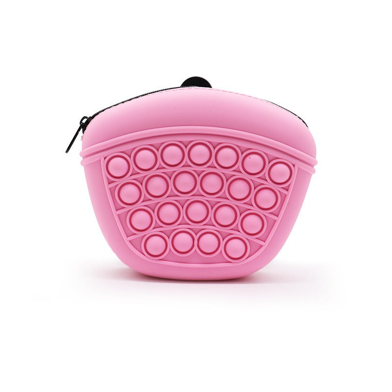 Silicone Treat Bag with Bubble Pop Fidget - Pink