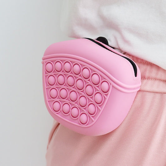 Silicone Treat Bag with Bubble Pop Fidget - Pink